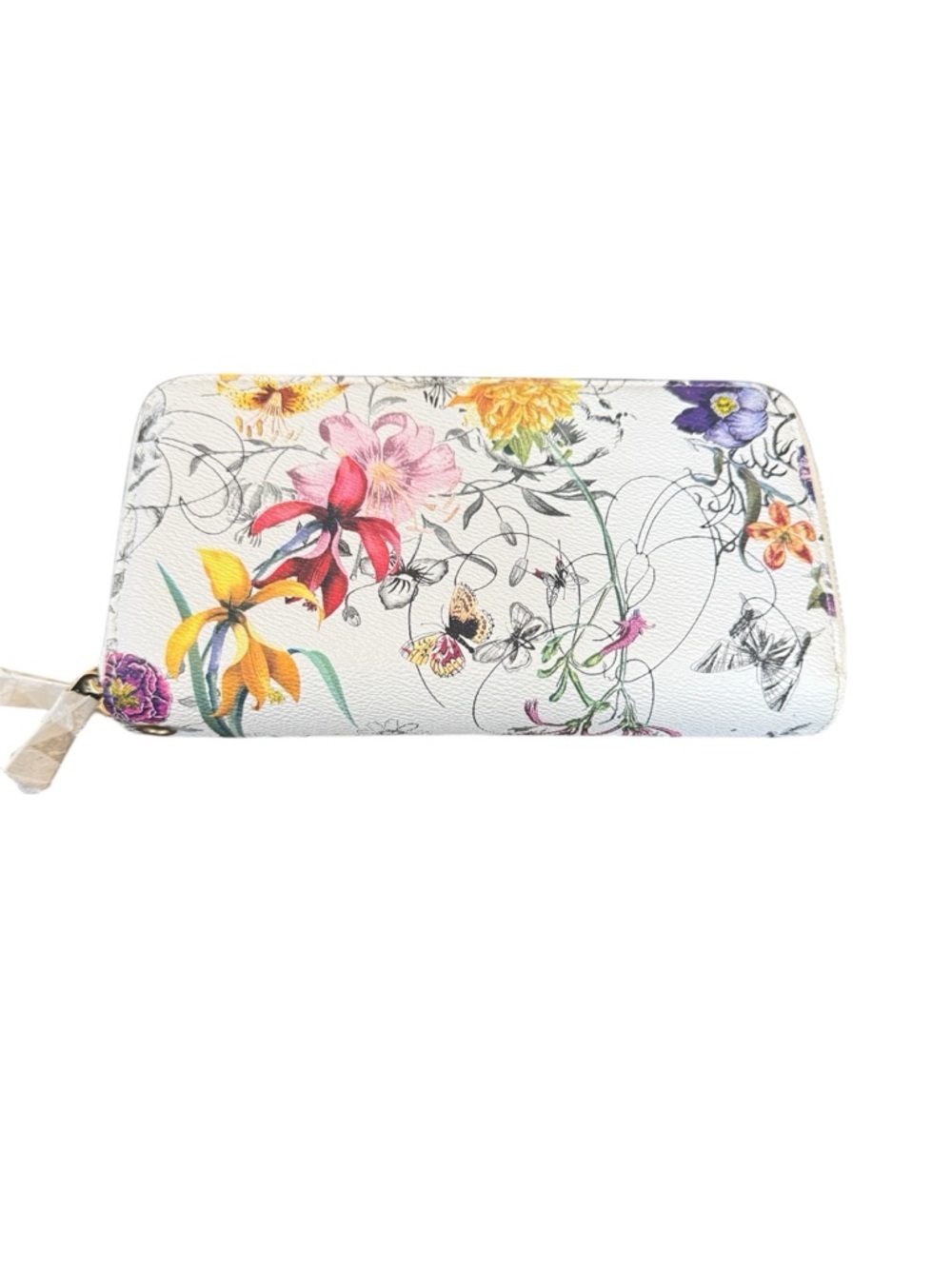 NWOT Floral Print Zip-Around Wallet - White